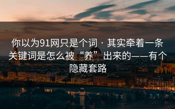 你以为91网只是个词 · 其实牵着一条关键词是怎么被“养”出来的——有个隐藏套路