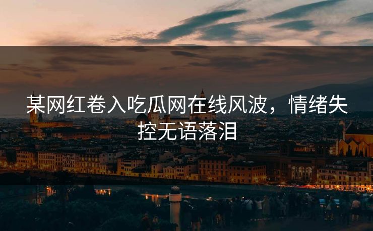 某网红卷入吃瓜网在线风波，情绪失控无语落泪
