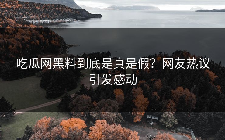 吃瓜网黑料到底是真是假？网友热议引发感动
