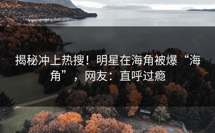 揭秘冲上热搜！明星在海角被爆“海角”，网友：直呼过瘾