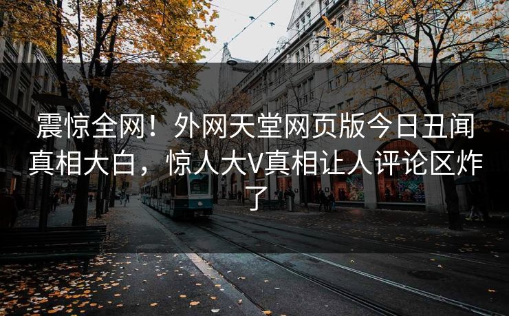 震惊全网！外网天堂网页版今日丑闻真相大白，惊人大V真相让人评论区炸了