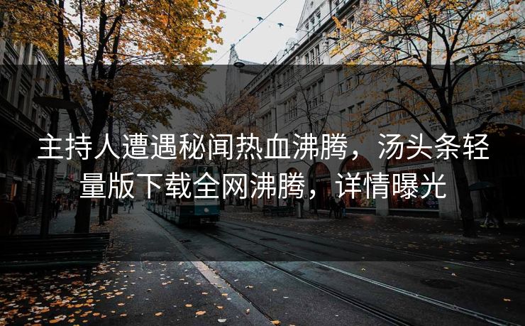 主持人遭遇秘闻热血沸腾，汤头条轻量版下载全网沸腾，详情曝光