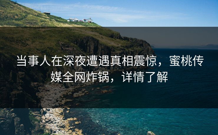 当事人在深夜遭遇真相震惊，蜜桃传媒全网炸锅，详情了解